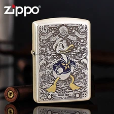 Armor Smoked Silver Donald Duck Zippo Lighter US Shipping