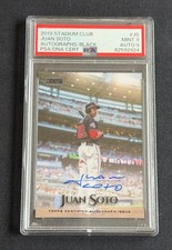 JUAN SOTO AUTO 2019 Topps Stadium Club Black Foil #13/25 PSA 9 AMAZING PHOTO