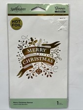Spellbinders Glimmer Plate Hot Foil System Merry Christmas Banner 1 Pc GLP-114