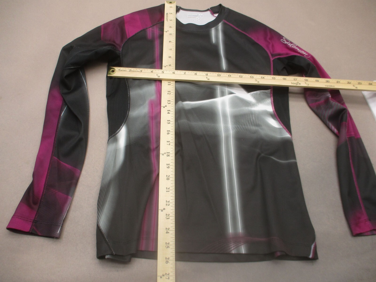 Top donna girocollo manica lunga compressione ciclismo atletico SALOMON taglia L 206