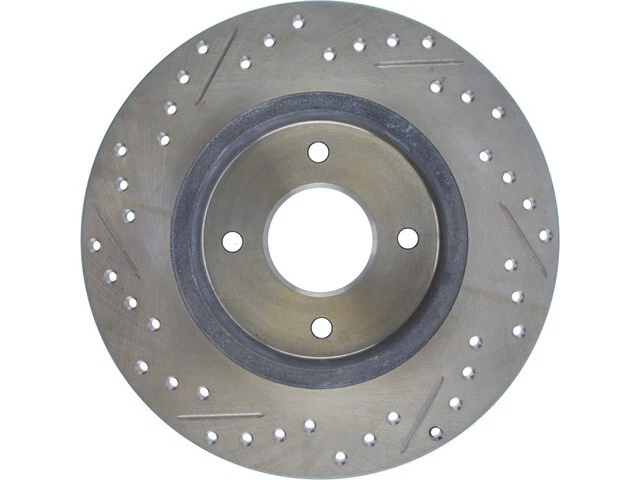 Rotores de freno de disco Stoptech traseros izquierdos perforados y ranurados para 84-85 Nissan 300ZX Foto 3 de 4