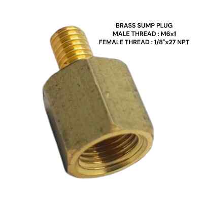 M6x1 Stecker auf 1/8'' NPT Buchse Messing Sumpf Adapter Öltemperaturanzeige Sensor
