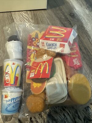 HTF Sealed 2001 McDonald's Play Food Set Happy Meal Toys peice set