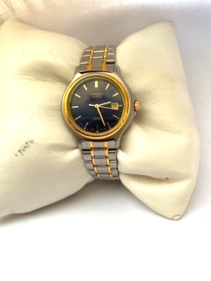 Seiko Damen Vintage 100 MT WR Quarz Kalender Armband Uhr 7N82-0061