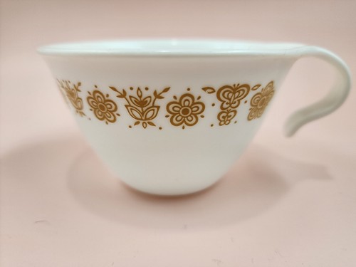 Set Of 4 Vintage Corelle Butterfly Gold Hook Handle Coffee Tea Cups 1960's - Bild 6 von 10