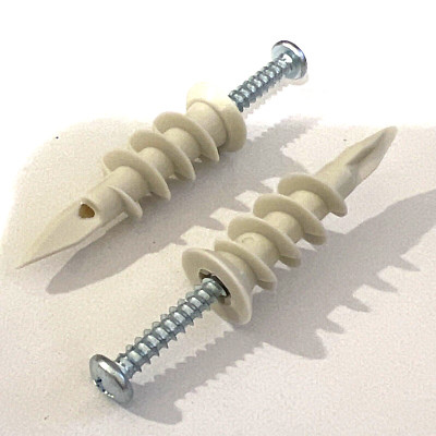 Self Drilling E Z Wall Anchors Plastic #8x 1-3/4'' for Drywall, Sheetrock 10 sets