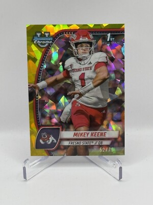 MIKEY KEENE 2024 Bowman University Chrome Sapphire 1st Yellow Refractor #52/75