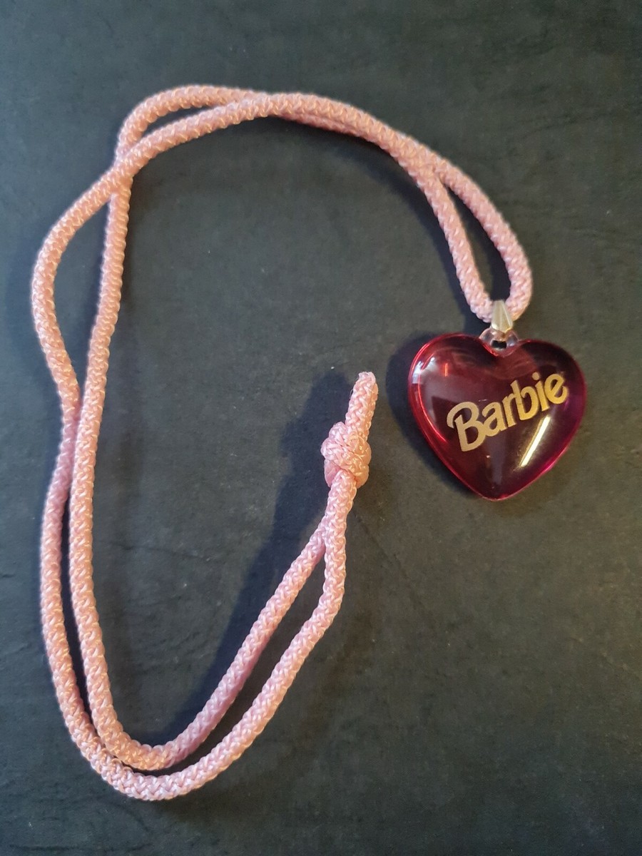 BARBIE MATTEL COLLANA CUORE ROSA RARO NECKLACE HEARTH PINK VINTAGE