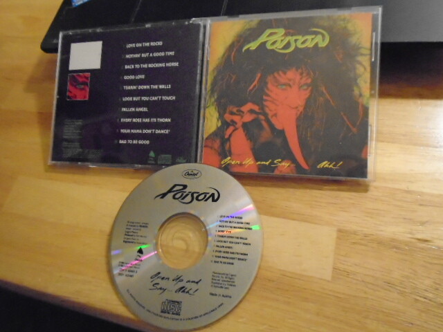 RARE ORIGINAL TONGUE PRESS Poison CD Open Up and Say.. Ahh! glam