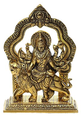 Durga Sherawali Mata Rani Sitzend Auf Löwe Statue Spirituell Skulptur Heim Dekor