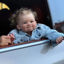 28'' Realistic Toddler Girl Finished Reborn Baby Doll Hand-Rooted Hair Handmade