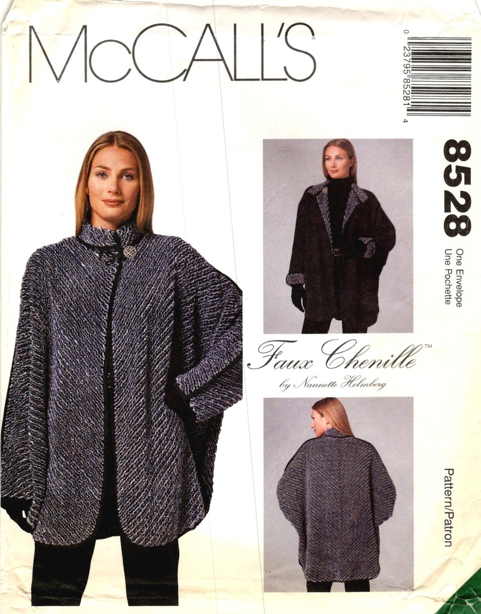 McCall's 8528 Faux Chenille Misses Reversible Jacket Pattern 6-24