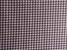 Dark Brown on White Houndstooth Print Cotton Quilting Sewing Fabric- By the Yard