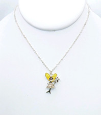 Fairy Pendant 15 in. Silver Tone Chain Necklace ... Se415