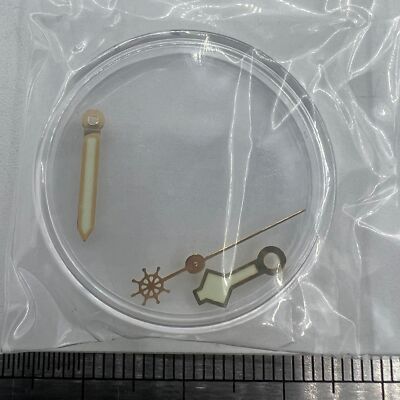 Golden Trim Green Lume Snowflake Point Watch Hands Compatible with  NH35 N