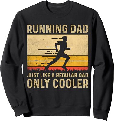 Running Dad a Regular Dad Only Cooler Funny Fathers Unisex Crewneck Sweatshirt