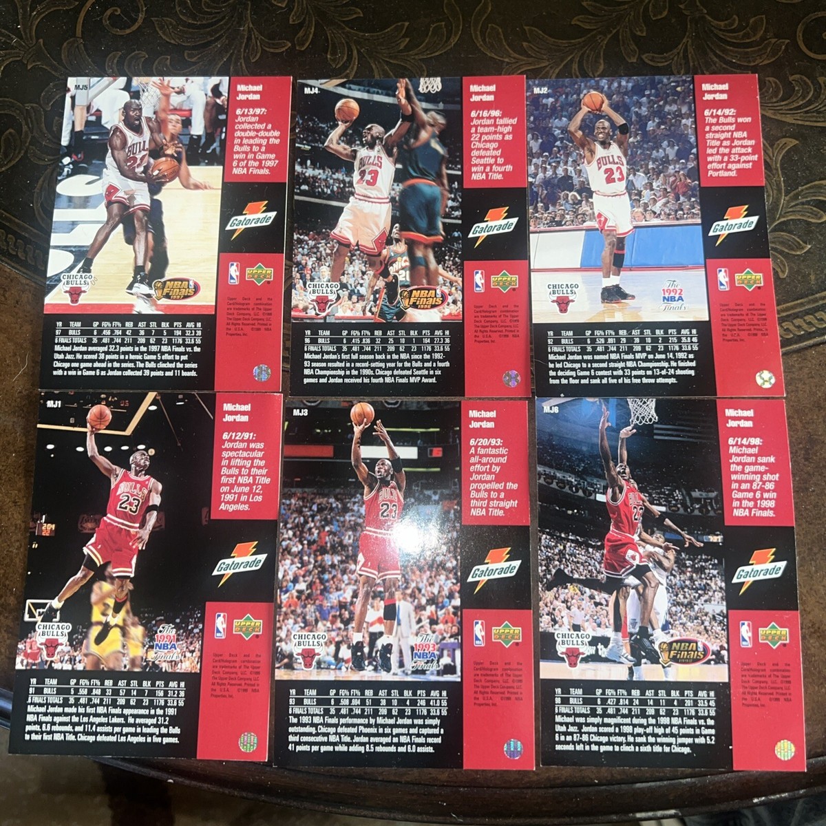 Michael Jordan 2000 Upper Deck Gatorade Jumbo Card Set #MJ1-6