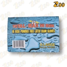 15 MIL TOTAL-MAX HI RISK POWDER-FREE BLUE LATEX EXAM GLOVES SIZE XL