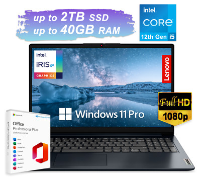 2026 Lenovo IdeaPad Laptop 15.6'' FHD 10-Core Intel i5-1235U To 40GB RAM 2TB SSD
