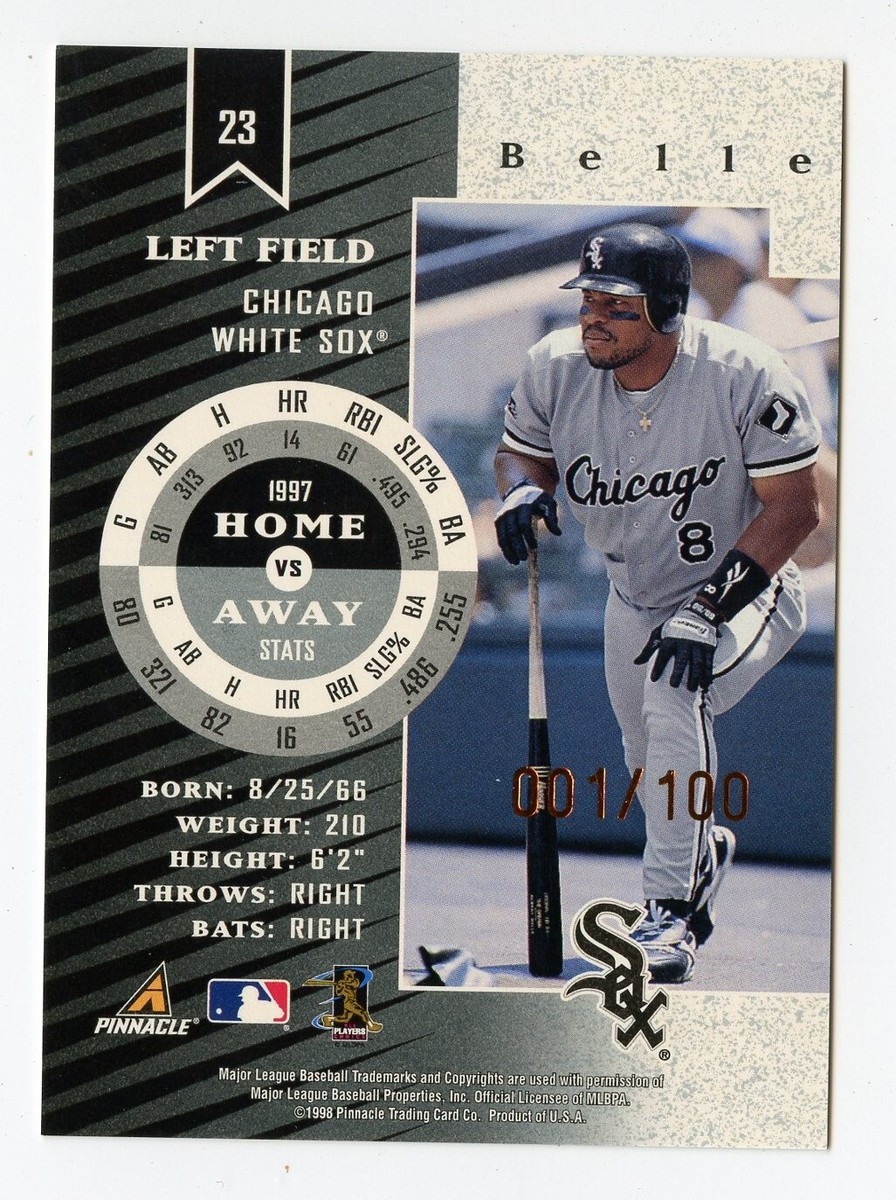 ★Belle★ H047 ALBERT BELLE 1998 ZENITH Z GOLD 1/100 #23 WHITE SOX VERY RARE