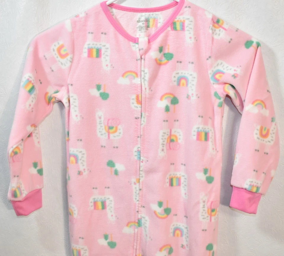 Pijama Absorba pé lã tamanho 5T alpaca rosa feminino - Imagem 3 de 4