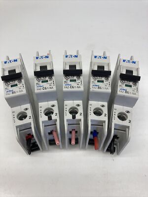 Lot of 5 Eaton FAZ-C6/1-NA Circuit Breaker ~277V | U.S.A. SELLER | USED ???
