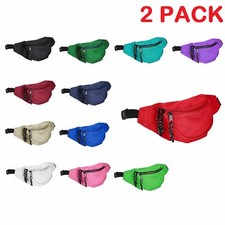 DALIX Fanny Pack Red Black Blue Navy Royal White Aqua Money Pouch Pack 2 Pack 