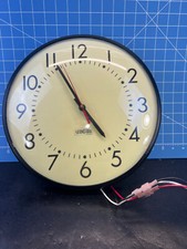 Vtg Standard Clock School Wall Slave Clock Midcentury 13.5" industrial d