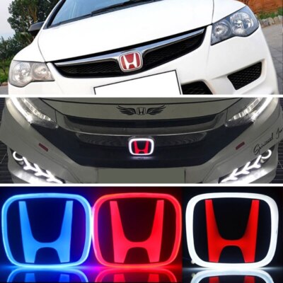 Car LED Front Emblem Sticker Rear Trunk Light Badge for Honda Civic City Odyssey