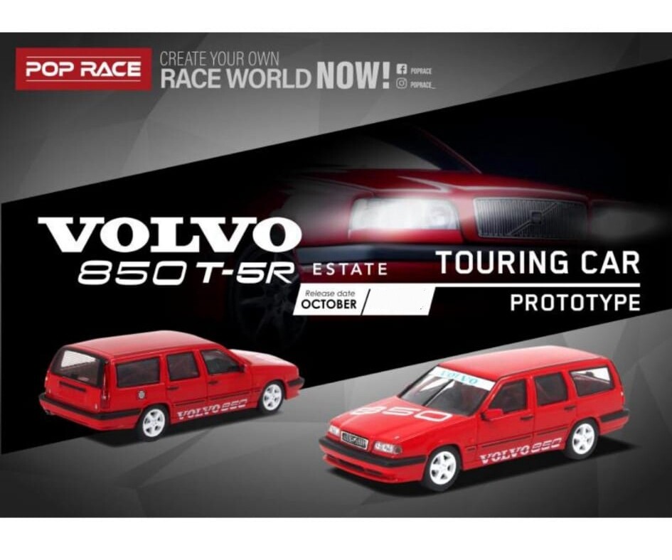 POPRACE 1/64 Volvo 850 T5-R Estate Red New Diecast Car POP