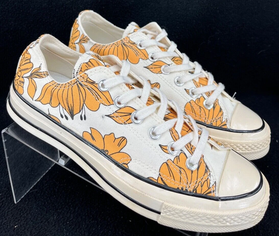 Converse All Star Floreale Arancione Bianco OX Sneaker 568375C 70 Scarpe Donna 8