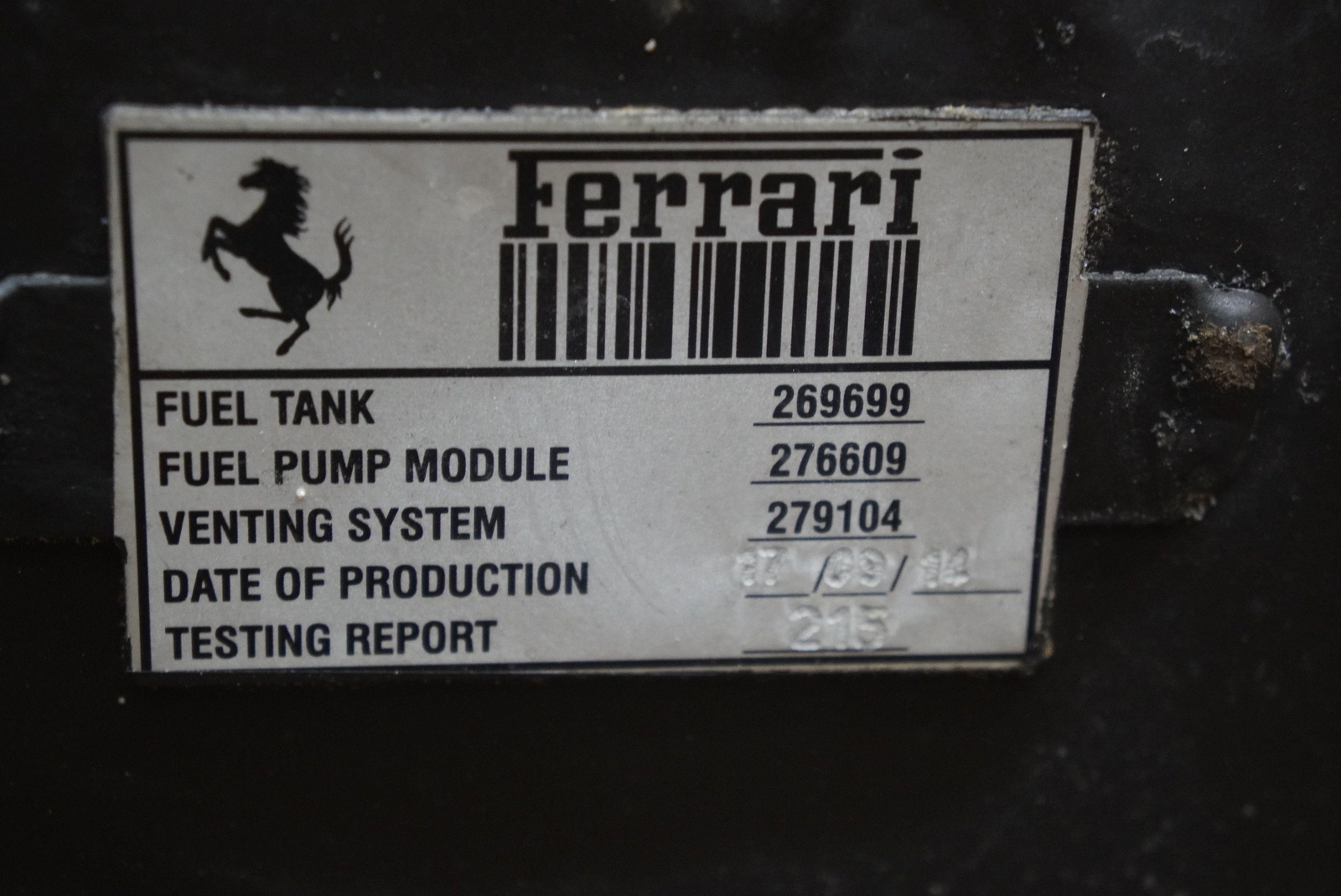 Gasoline Gas Fuel Tank Assembly 269699 OEM Ferrari California T 2015