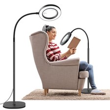 10X 30X Floor Magnifying Glass with Light and Stand, 72 LED Floor Magnifying ...