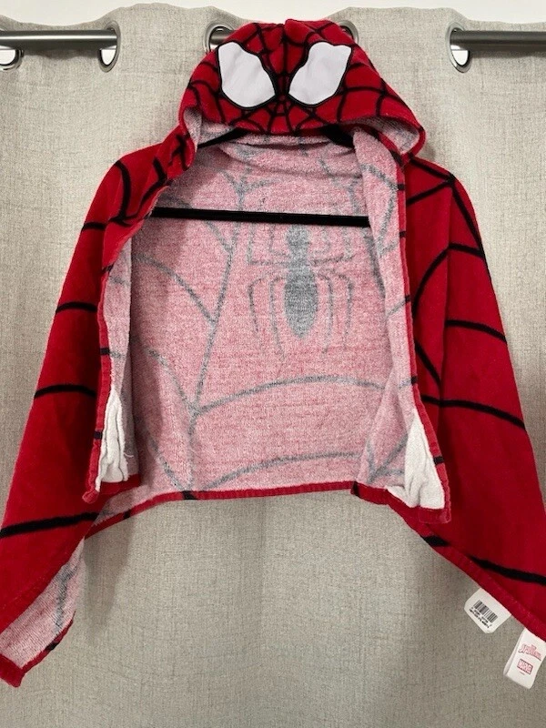 Marvel Spider-Man Hooded Bath Towel Wrap 100% Cotton Size 22" x 51" - Image 2 of 4