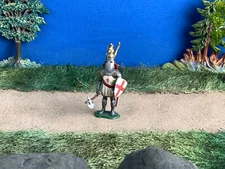 Miniature Pewter Metal Medieval Painted Figure w/halberd 1:30 Scale (No Box)