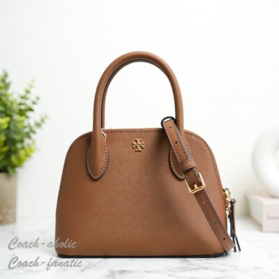 NWT Tory Burch Emerson Mini Dome Satchel Crossbody in Moose