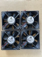 4 Pack DC Brushless AFB0812M High Power Cooling Fan 6W, 12V, 85 CFM - Black