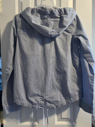 SO Girls Jacket, Junior XS/Girls 14/16, Blue/white stripe, Zip/snap Closure EUC - Picture 2 of 5