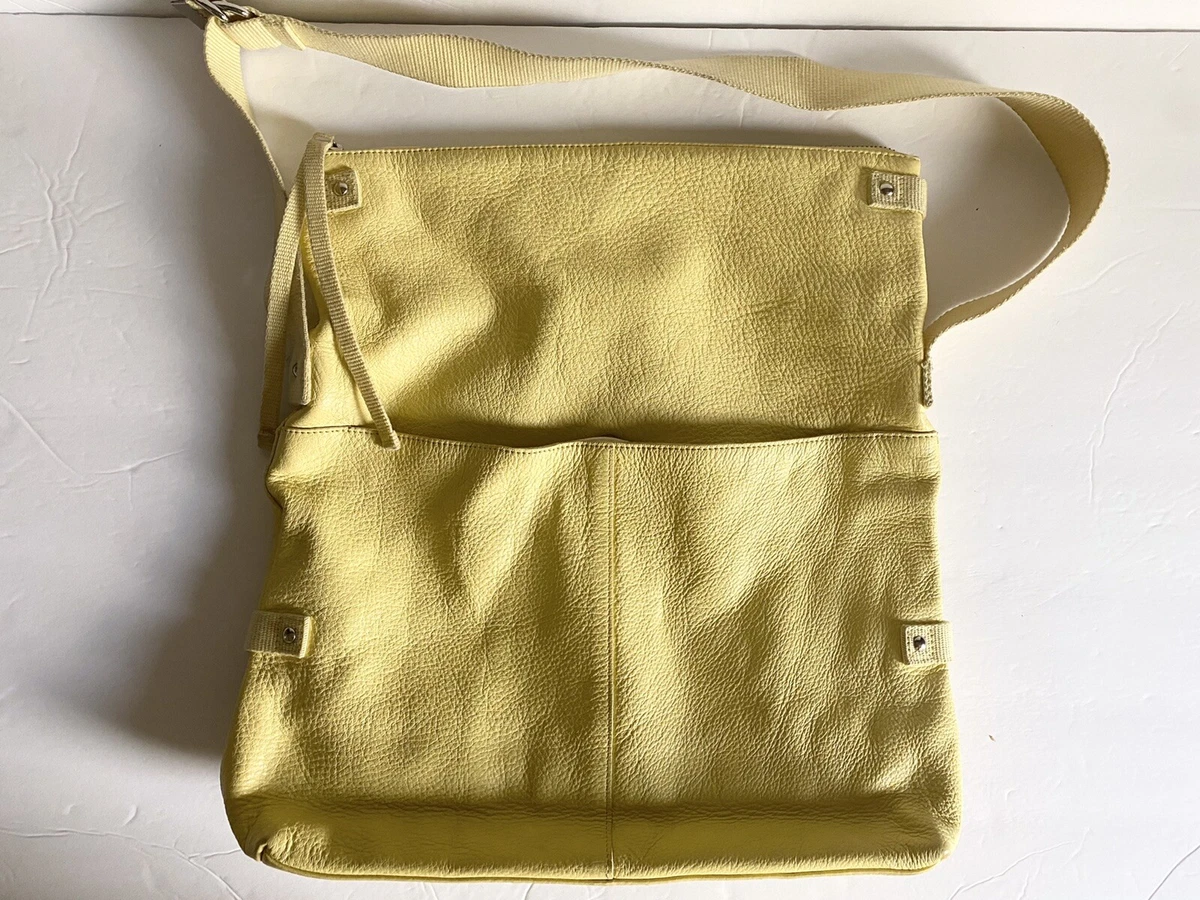 The GAP Womens Yellow soft leather totebag purse boho sz 15x13x3