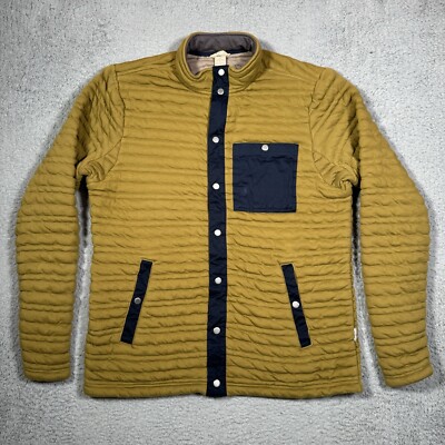 Duluth Trading Co Flintlock Full Snap Mock Neck Jacket Men Large Green Blue