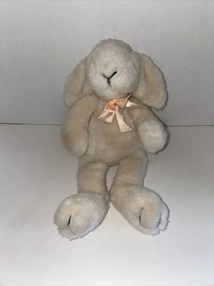 Vintage 1987 Manhattan Toy Company Beige Plush 15  Sleepy Bunny Rabbit