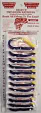 Kelly's® Two-Hook Weedless Purple Yellowtail Lures 12PK Pre-Rigged Plastic Worm