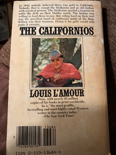 The Californios by Louis L'Amour (11th Bantam Printing April 1980) Vintage - Picture 2 of 2