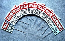 8 WARNING SECURITY CAMERAS IN USE Coroplast YARD SIGNS 8x12 w/ Stakes Security
