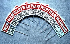 8 WARNING SECURITY CAMERAS IN USE Coroplast  YARD SIGNS 8x12 w/ Stakes  Security
