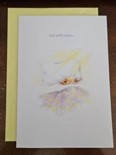 Paper Magic Group Get Well Card, cute puppy sick in bed, unused