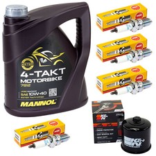 Set Inspektion für Suzuki GSX 600 F GN72B GSX 1988-1995 Öl 4L Ölfilter Zündkerze