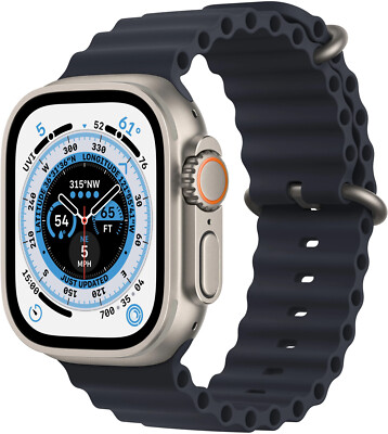 Apple Watch Ultra 49mm Cellular Titangehäuse silber Sehr Gut   Refurbished