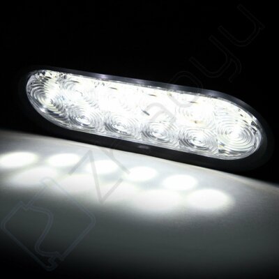 2X6" 10 LED White Oval Sealed Turn Brake Stop Tail Light Truck Trailer RV Boat E - Foto 3