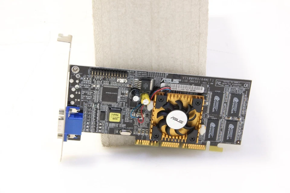 ASUS V7100PRO/64M RARE VINTAGE 2MX 32 AGP VGA CARD. SKU220701 - Image 4 of 4